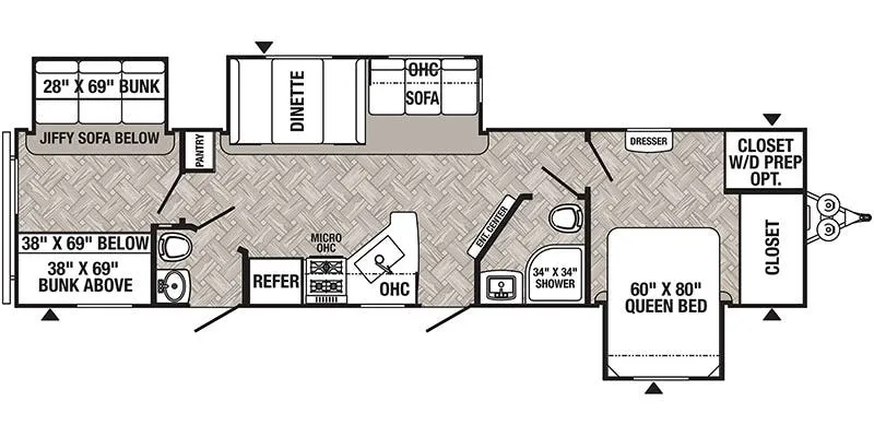 2022 Forest River Puma 32BHQS - Floor plan