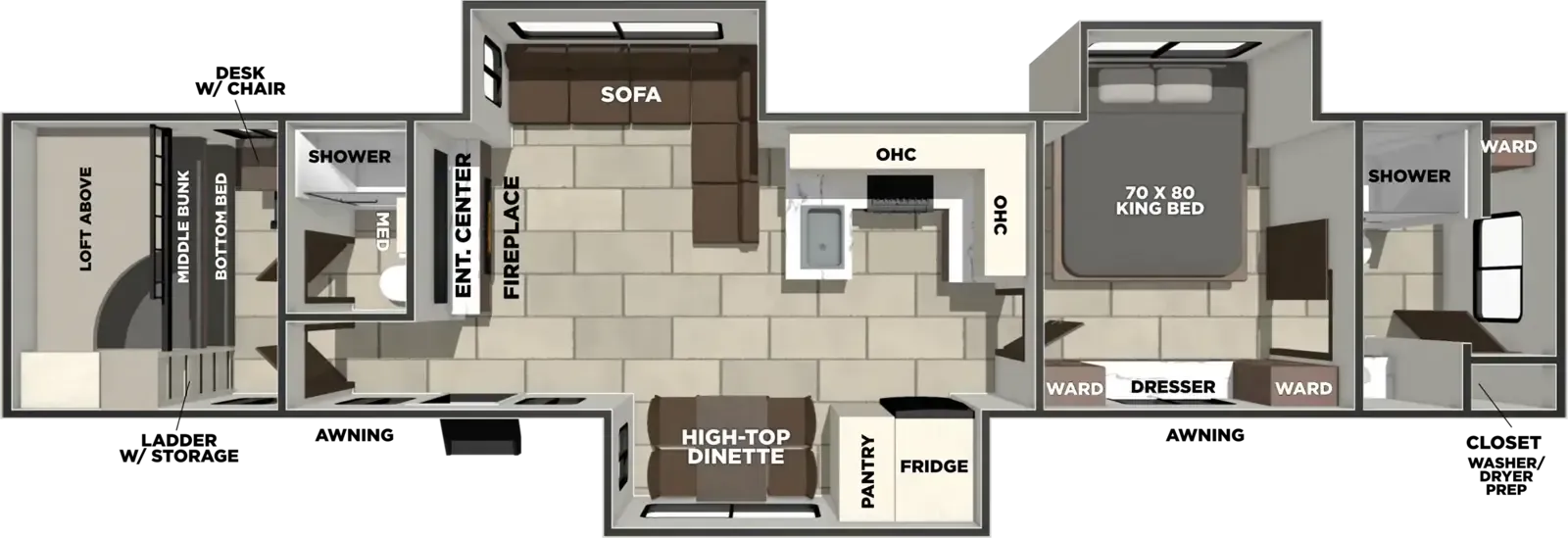 Forest River LaCrosse 44PK floor plan