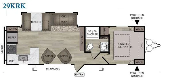 East to West Silver Lake 29KRK floor plan