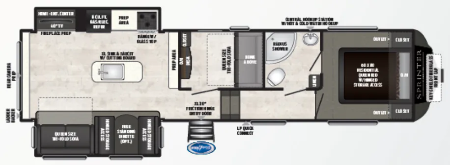 Keystone Sprinter Campfire 31FWMB exterior