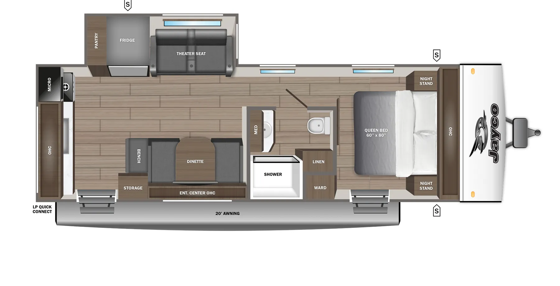 2027 Jayco Jay Feather 23RK - Floor plan
