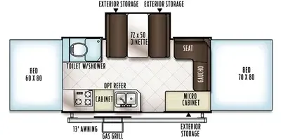 Forest River Rockwood High Wall HW276 floor plan