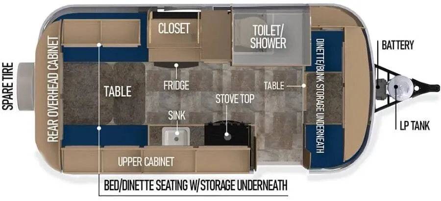 Scamp 16 Deluxe 16 DELUXE LAYOUT A floor plan
