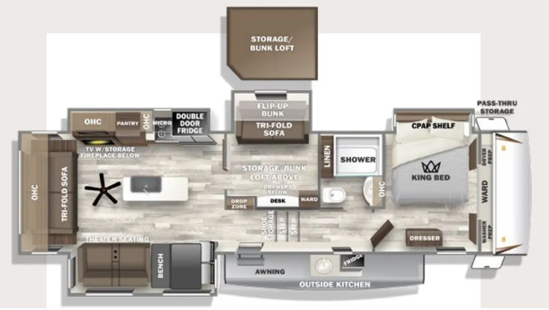2024 Forest River Sabre 36FLX - Floor plan