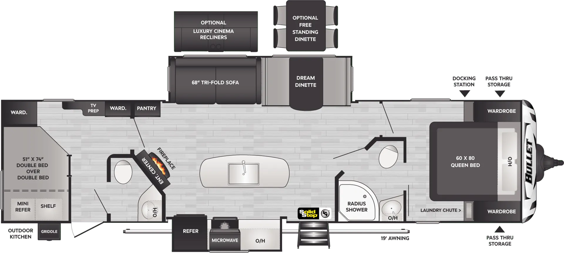 Keystone Bullet 330BHS floor plan