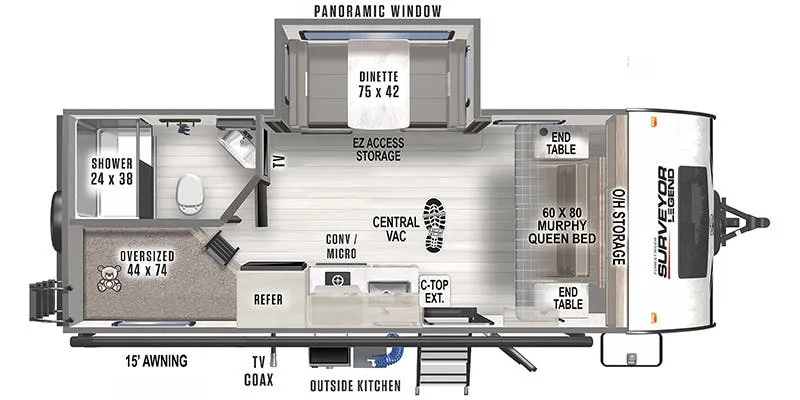 2023 Forest River Surveyor Legend 19MDBLE - Floor plan