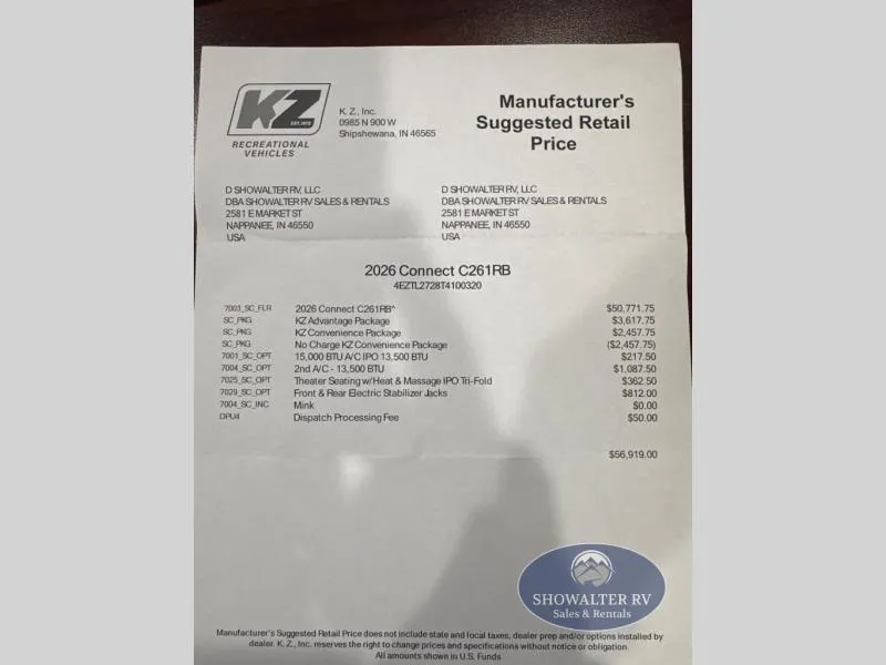 2026 KZ Connect C261RB - Photo 2