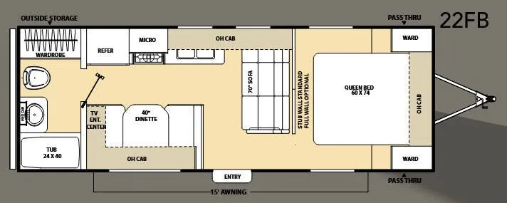 Coachmen Catalina 22 FB floor plan