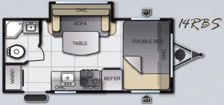 Pacific Coachworks Surf Side Mini 14RBS floor plan