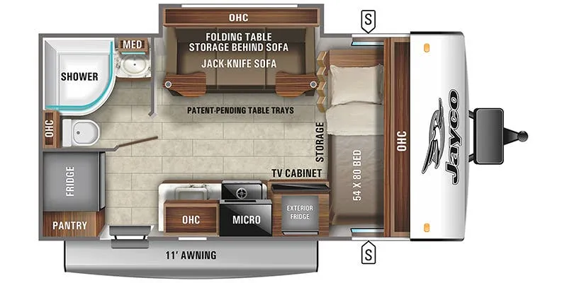 2021 Jayco Jay Feather Micro 166FBS - Floor plan