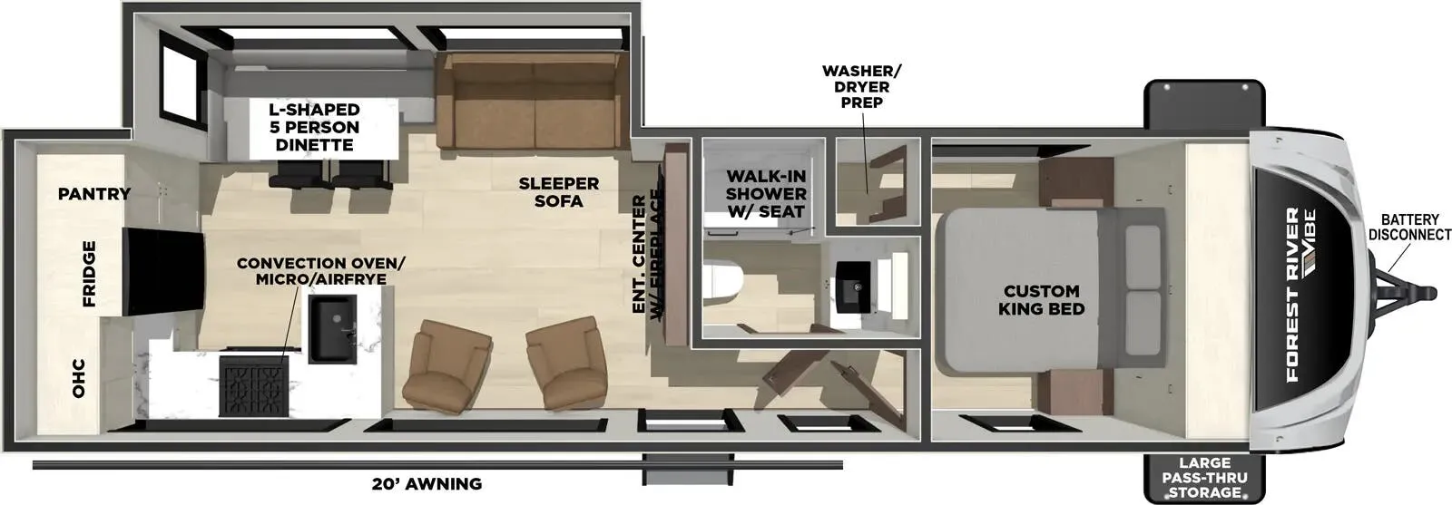 2027 Forest River Vibe 2600RK - Floor plan