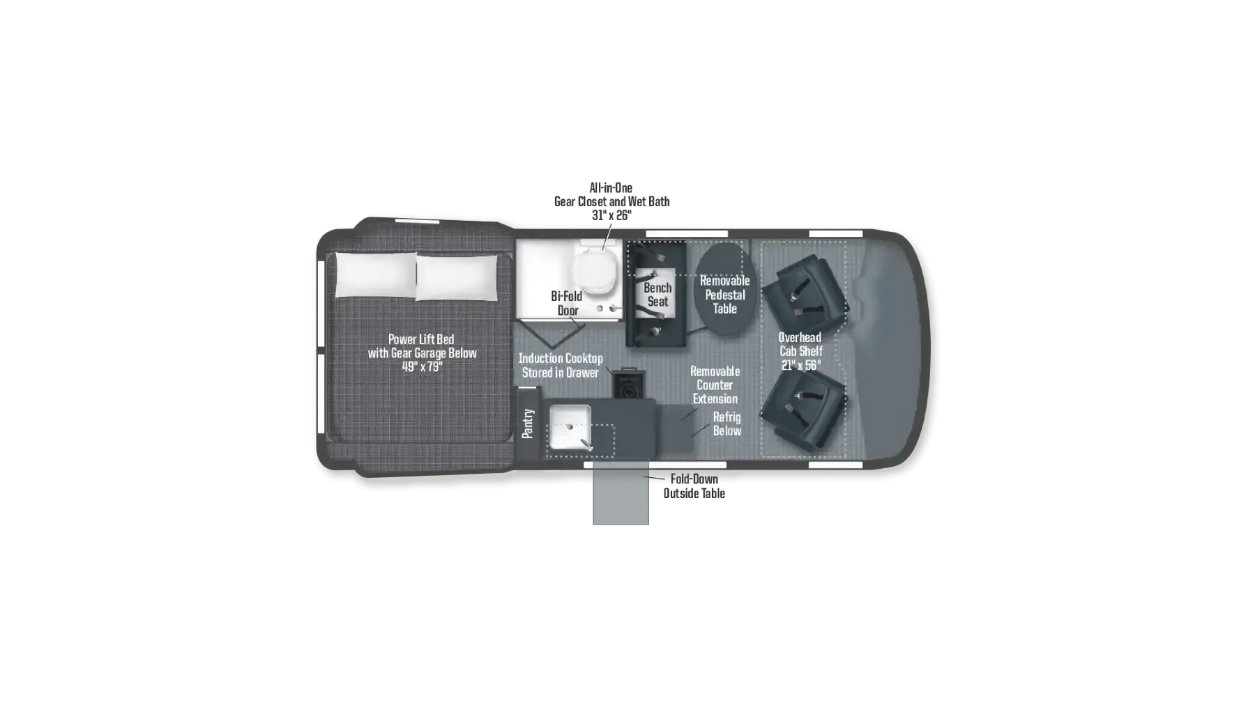 2026 Winnebago Revel Sport 44N - Floor plan