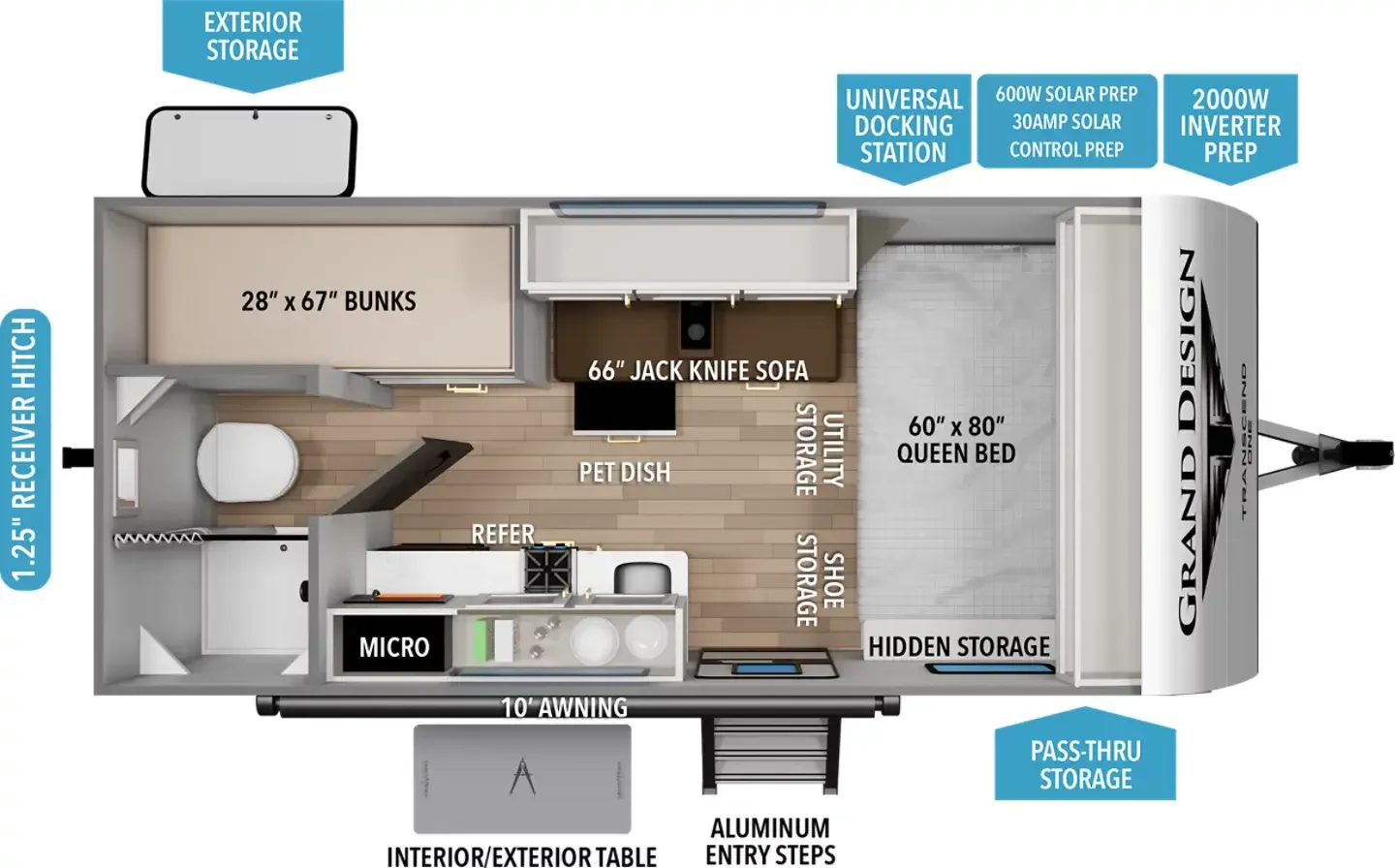 Grand Design Transcend One 151BH floor plan