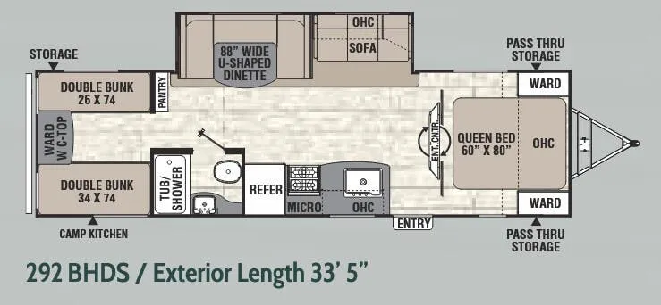 Coachmen Freedom Express Ultra Lite 292BHDS floor plan