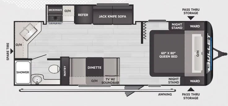 2025 Keystone Bullet 2240RK - Floor plan