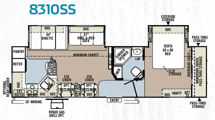Forest River Rockwood Signature Ultra Lite 8310SS floor plan