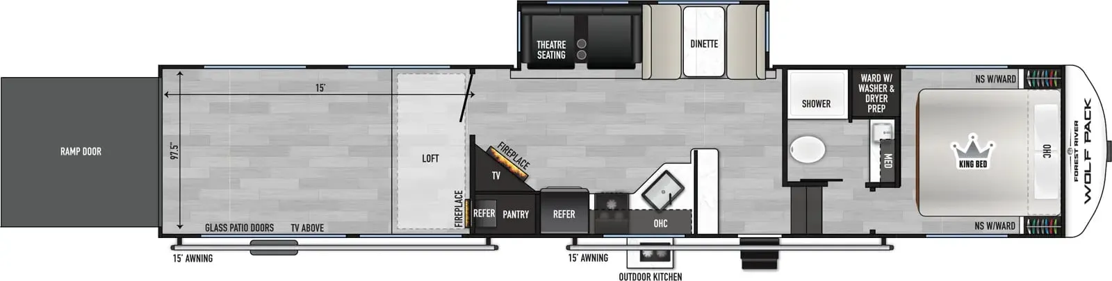 Forest River Cherokee Wolf Pack Pack Limited Fifth Wheels floor plan