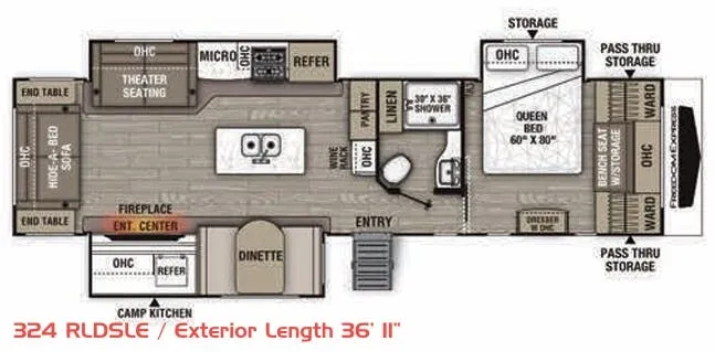 Coachmen Freedom Express Liberty Edition 324RLDSLE floor plan