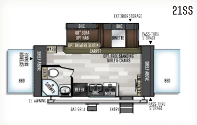 Forest River Flagstaff Shamrock 21SS floor plan