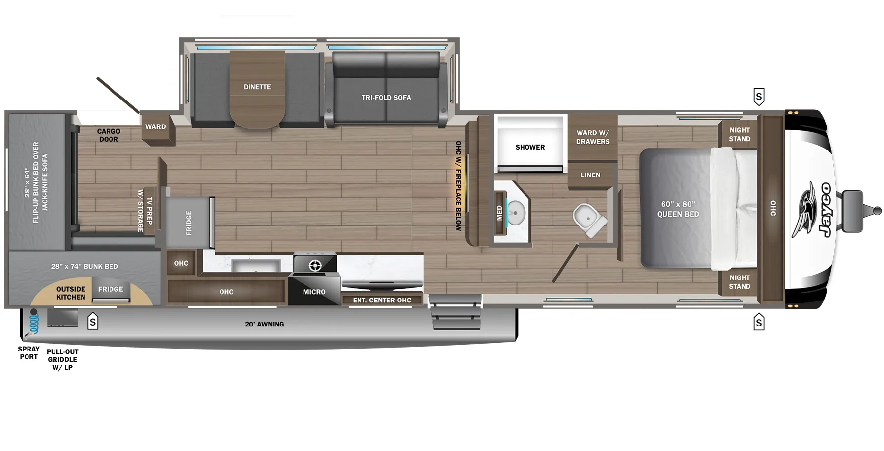 2027 Jayco Jay Feather 29QBH - Floor plan