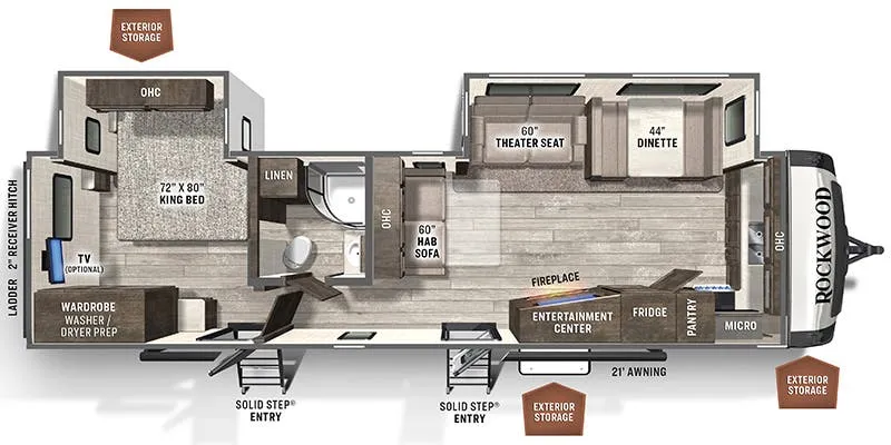 Forest River Rockwood Signature Ultra Lite 8335SB floor plan