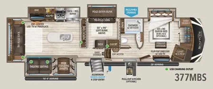 Grand Design Solitude 377MBS-R floor plan