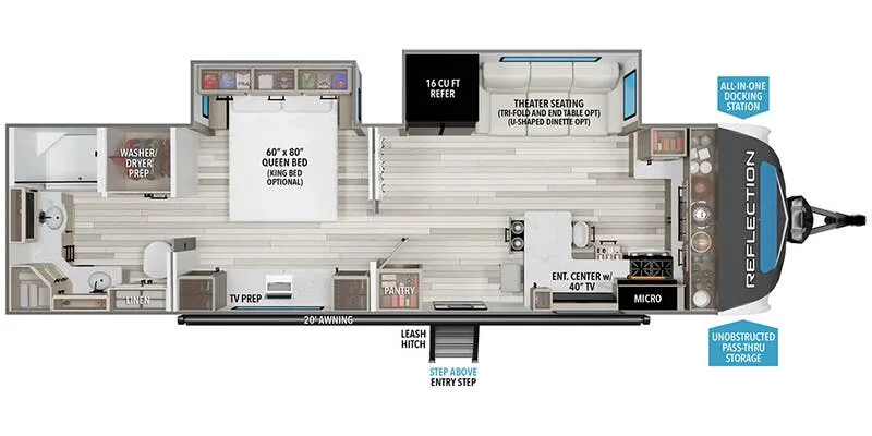 2025 Grand Design Reflection 322FKTS - Floor plan