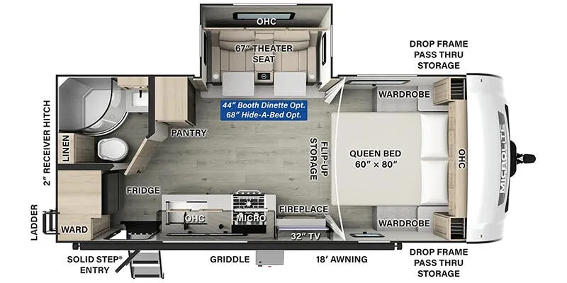 2025 Forest River Flagstaff Micro Lite 22FBS floor plan