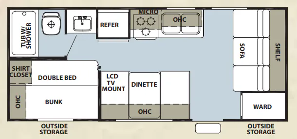 Forest River Cherokee Grey Wolf 17BH floor plan