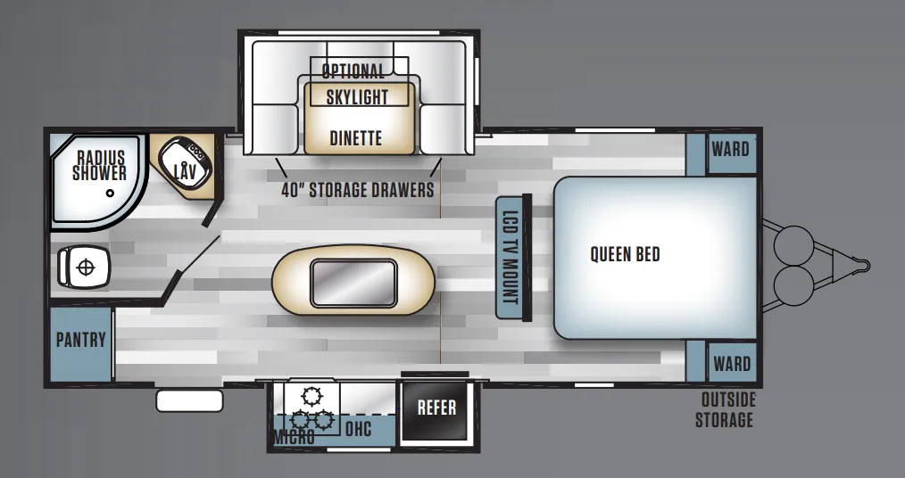 2018 Forest River RV Salem 23RBS floor plan