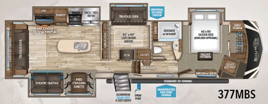 Grand Design Solitude 377MBS-R floor plan