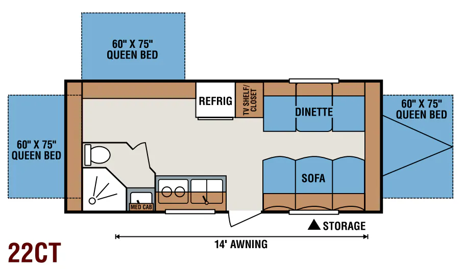 K-Z Coyote 22CT floor plan
