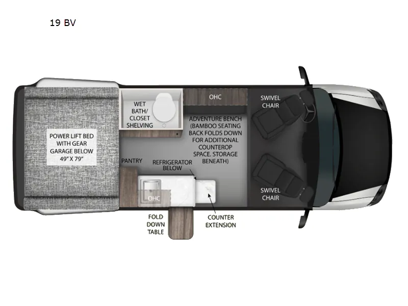 2027 Tiffin GH1 UP 19BV — Floor plan