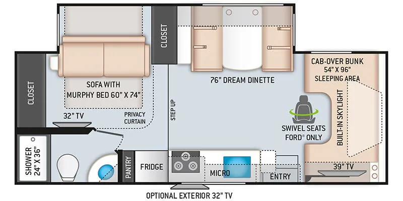 2022 Thor Motor Coach Quantum LC LC27 - Floor plan