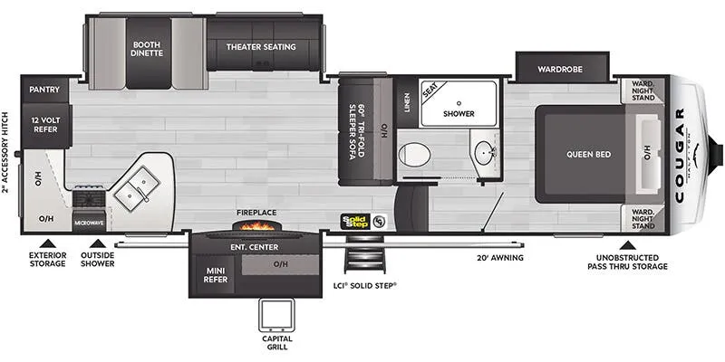 2025 Keystone Cougar Half-Ton 29RKS floor plan