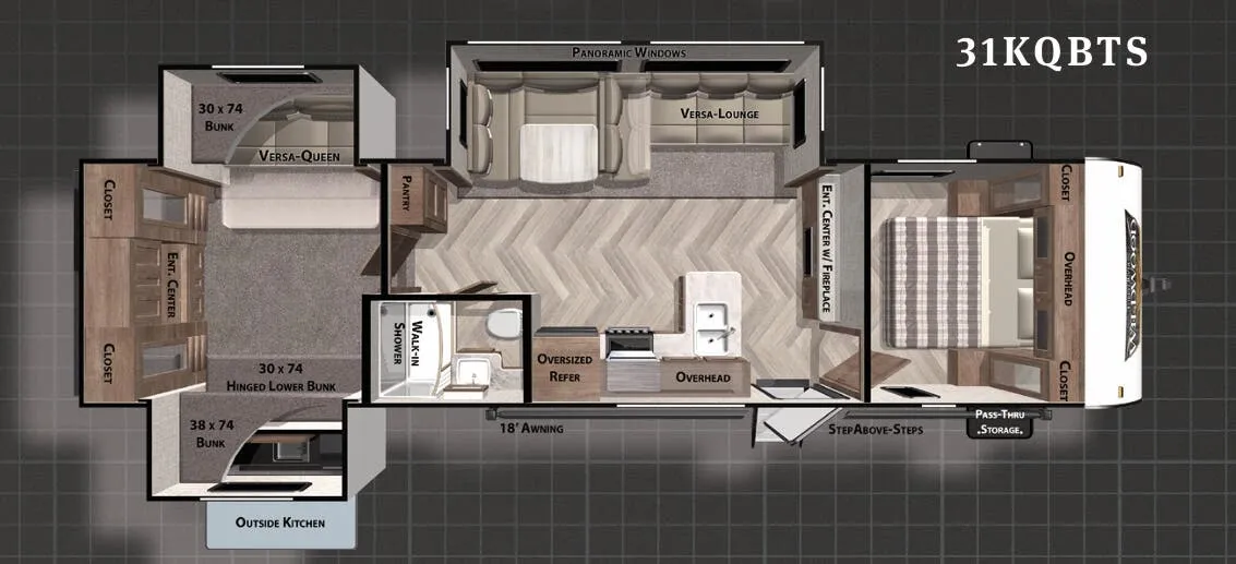 Forest River Wildwood 31KQBTS floor plan
