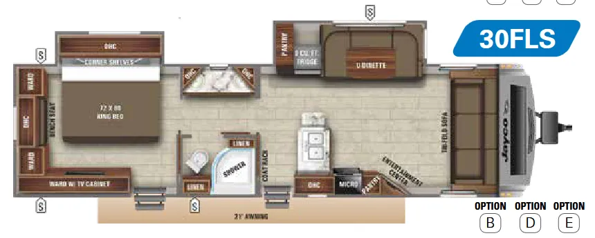 Jayco White Hawk 30FLS floor plan