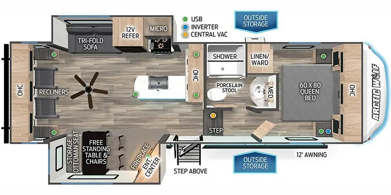 2024 Forest River Cherokee Arctic Wolf 27SGS - Floor plan