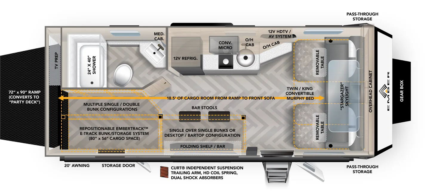 Ember RV Overland 240TKR floor plan