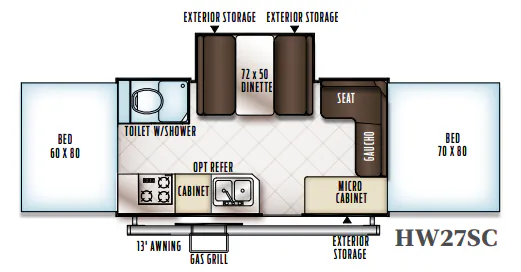 Forest River Flagstaff High Wall HW27SC floor plan