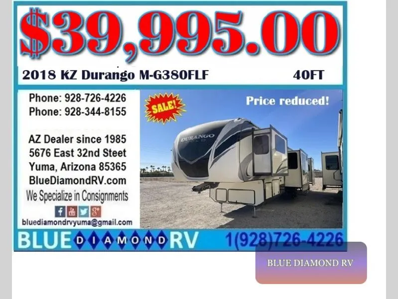 2018 KZ Durango Gold 380FLF - Main photo