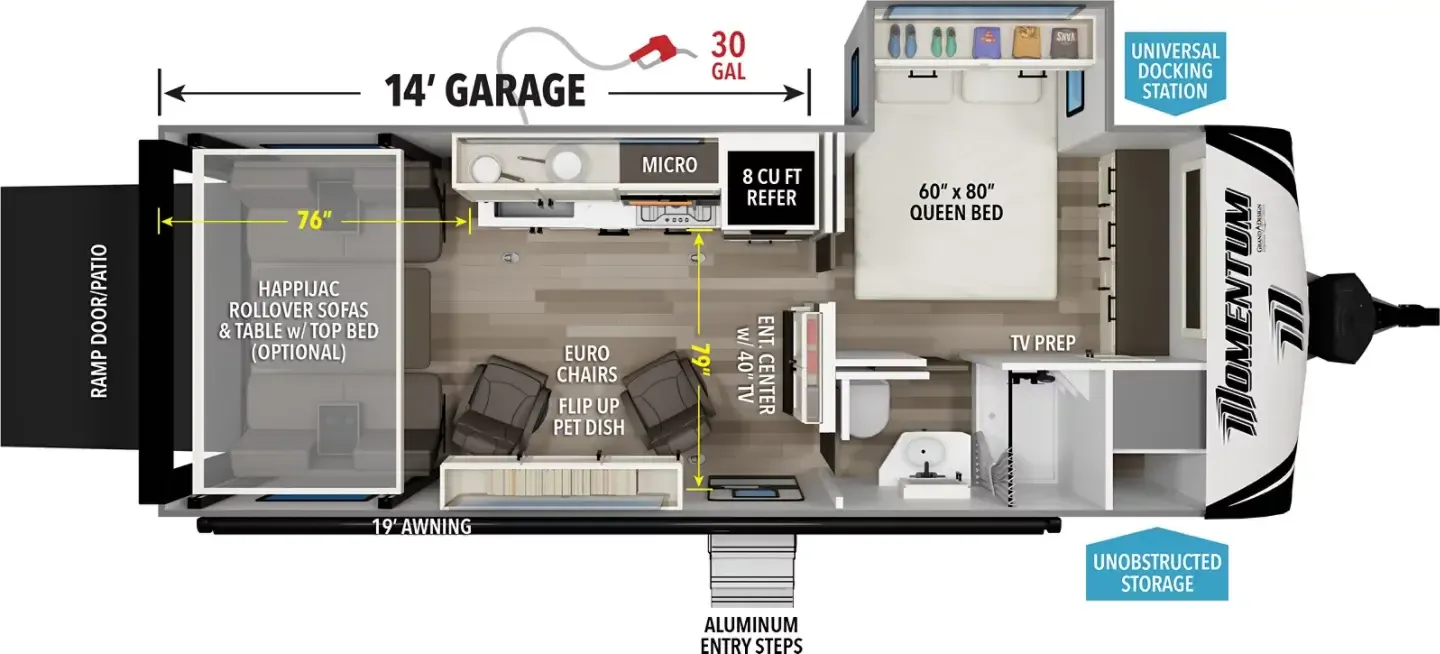 Grand Design Momentum G-Class 21G floor plan
