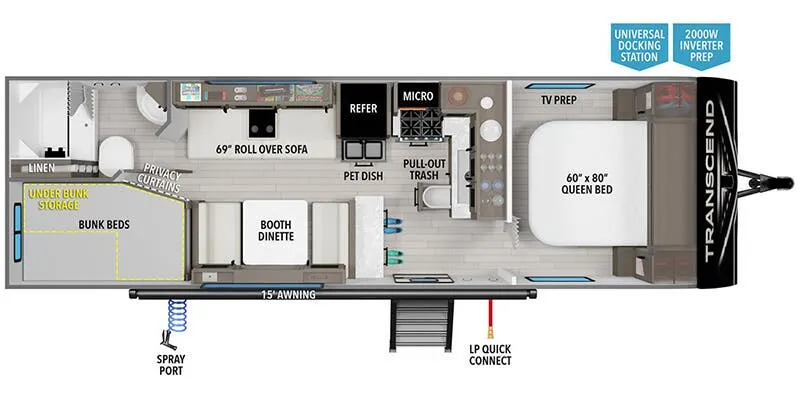 2025 Grand Design Transcend Xplor 24BHX - Floor plan