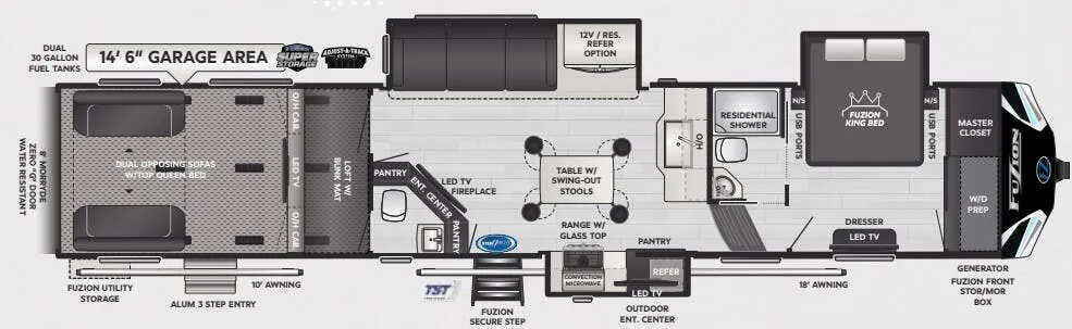 Keystone Fuzion 427 floor plan