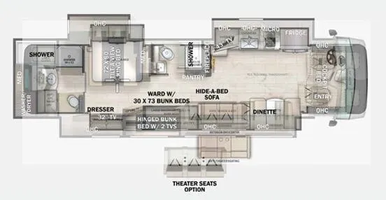 Forest River Berkshire XL 40E floor plan