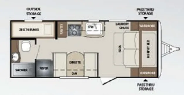 Keystone Bullet 202BHSWE floor plan
