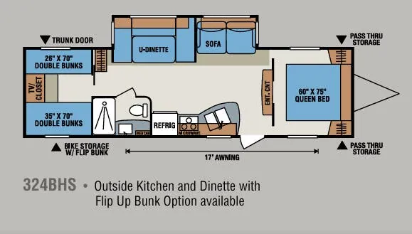 K-Z Spree 324BHS floor plan