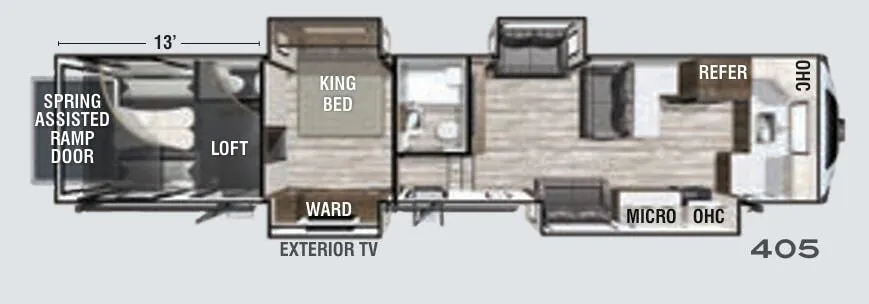 Forest River XLR Nitro 405 floor plan