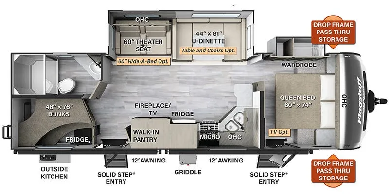2024 Forest River Flagstaff Super Lite 27BHWS - Floor plan