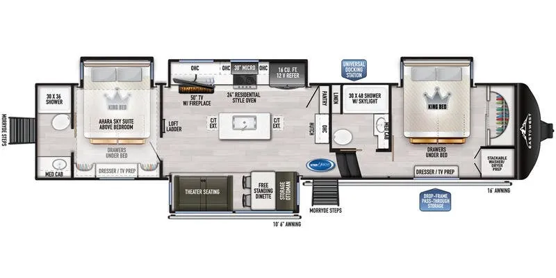 2024 East to West Ahara 390DS floor plan